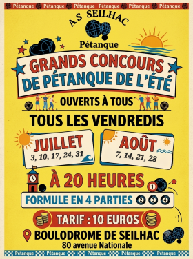Concours tous les vendredi a partir de 20h en 4 parties